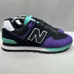 New Balance 574 Mens Size 9.5 (D) Shoes Black Prism Purple Athletic Retro Shoes